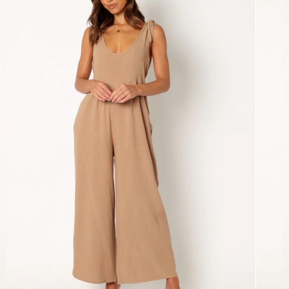 Petal & Pup Pants - NWOT Petal & Pup AYLA LINEN JUMPSUIT - MOCHA